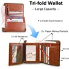 RFID -blockering av trifold äkta läderplånböcker för män, Vintage Short Multi Functi Credit Card Holder, Mey Clips Brown B9BD#