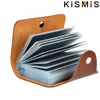 Kismis New PU кожаная кожа с 24 -слотом корпус - Busin Card и Passport Holder для мужчин и женщин H57N#