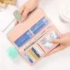 Kvinnor LG Wallet Pu Leather Card Holder Stora kapacitet HASP Zipper Coin Purse Multi Card Organizer Cell Phe Wristlet Handbag F4QJ#