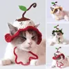 Abbigliamento per cani Cappello per animali domestici facile da indossare Morbido e confortevole lavorato a maglia con lacci per abiti Cosplay Copricapo di dimensioni regolabili Cani per gatti