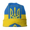 Basker Autumn Winter Hat flagga av Ukraina mjuk tunn stickad utomhus varm kallt bevis på motorhuven