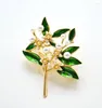 Brosches csxjd 2024 ankomst vit gardenia blommor brosch kvinnor charm vintage smycken