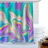 Douchegordijnen Aangepaste tekst Holografische achtergronden Decorgordijn Waterdicht Schimmelbestendig Bad Polyester Stof Badkamer