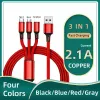 3 в 1 Micro USB Type C Cable Cable Multi USB-порт несколько USB-зарядного шнура USBC Провод мобильного телефона для iOS/Android/Type-C.