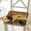 Almofada/travesseiro decorativo Vintage Art Art Fabric Cushion Não deslizamento Sofá Decoração de Sofá Decoração Tatami Sofá Decoração Tatami Y240401