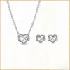 Glanzende Stylist Herbarium Ronde Ketting Oorbel Set Sterling Sier Fit Womens Verjaardag Verjaardagscadeau