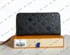 Designer Wallet Men Women Clutch Purses Embossed Flower Leather Single Zipper Wallets Ladies Long Classic with Box Card M60017 lousis handbags vouton Purse louies