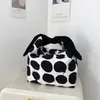 kawaii Lunch Bag Women Ins Rabbit Ears Fold Bow Handbags Japanese Cute Office Worker Cvenient Lunch Box Tote Food Bags 80aJ#