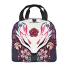 custom Fox Spirit Kitsune Lunch Bag Thermal Cooler Insulated Lunch Box for Women Kids School Work Picnic Food Tote Ctainer 03XR#