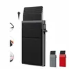 Porte-cartes de crédit RFID Portefeuille en métal Mince Slim Bank Card Case Hommes Femmes Pop Up Minimaliste Portefeuille Petit Noir Bourse Métal Vallet M1EF #