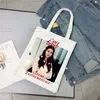 Lana del Rey Singer fans Kvinnor Canvas Shoulder Bag Canvas Tote Eco Just For Life Shop Bag Canvas Tote Bag Handväska Daglig användning V8TN#