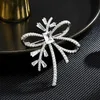 Custom VVS moissanite diamond S925 Sterling silver with 18k gold plating Bow Ribbon Brooches