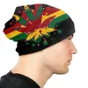 Berets Judah Flag Rasta Leaf Skullies Beanies Hüte Casual Herbst Winter Outdoor Männer Frauen Caps Erwachsene Warme Dual-use-Motorhaube gestrickte Hut