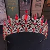 Kmvexo vermelho preto cristal casamento tiara coroa de noiva para noiva coroas de ouro bandana jóias acessórios para o cabelo 210616267f