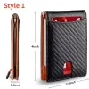 Ny RFID-stöldskorthållare Karbisfiber Multi-korthållare Mynt Purse Men's Credit Card Holder Luxury Microfiber Plånböcker J91Z#