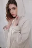 Women's Jackets 2024 Women Early Spring Hooded Jacket Combed Cotton Blended Zipper Beaded Casual
