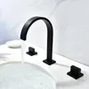 Bathroom Sink Faucets Copper Alloy 3-hole Countertop Faucet Two-handle And Cold Mixing Basin Bathtub