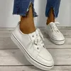 Casual Shoes 2024 Spring And Autumn Korean Round Toe Sneakers Large Size Women's Single Flat Lace-up Trend