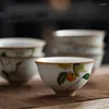 Tasses et soucoupes chinoises Jingdezhen, tasse à thé principale, tasse à thé en porcelaine faite à la main, bol à café en céramique, accessoires de service à thé pour la maison, 2 pièces