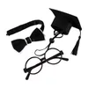 Vêtements de chien 1 ensemble de chapeau de graduation de chat accrocheur costume d'animal de compagnie collier lunettes cosplay