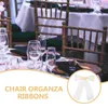 Chair Covers 25 Pcs Back Yarn Events Sashes Bow Cover Wedding Decor Tie Banquet Organza Bands Decorative Belt Bowknot Bows