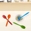 Cuillères 4 pièces/paquet mélange de cuisson pour la cuisson servant facile à nettoyer cuillère en Silicone résistant à la chaleur trou de suspension Scooping cuisine en remuant en toute sécurité