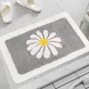 Bath Mats Bathroom Rug Mat Soft Non-Slip Bathtub Ultra Water Absorbent Plush Microfiber Doormat Cute Daisy