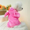 Dog Apparel Pets Clothes 4-legged Pig Coat Button Closing Easy To Wear Thickened Warm Soft Puppy Winter Plush Cat Costume