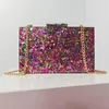 Drawstring Women's Single Shoulder Diagonal Straddle Bag Simple and Versatile Fashion Dinner Wedding Acrylic Colorful Sequin Handhe