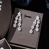 Naszyjne kolczyki Zestaw ślubu Arabia Saudyjska dla kobiet woda upuszcza sześcienne cyrkonia biżuteria nośna Dubai impreza Akcesoria zaręczynowe