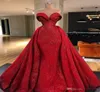 Splendidi abiti da sera a sirena rossa con strascico staccabile 2021 Sweetheart Prom Dress Abiti da sera formali robe de soiree Abendkle9854000