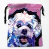 personalizzato Shih Tzu Dog Painting Borsa con coulisse 18x22cm Piccola borsa da viaggio per donna Piccola borsa in stoffa Custodia regalo di Natale v9kD #