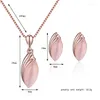 Halsbandörhängen Set 925 Sterling Silver Needle Trendy Crystal Jewelry for Women Valentines Day Gift Fashion Partihandel