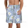 Herr shorts sommarstrand baddräkt snabbtorkande badkläder söta eddweiss blommor män andas sexig man