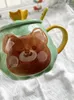 Tazze Instagram Tazza in ceramica coreana Tazza con orso Corona Simpatico cartone animato Colazione al latte