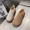 Casual Shoes Fashion Lady Frosted Leather Round Head Soft Sole Vintage Loafers Flat For Women Maternity 35 40