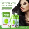 Renk Doğal 500ml*2/Paket Apple Saç Renk Kremi Amonyak Free100% Gri Saç Kapsamı Elma Saç Renk Siyah Saç Boya Şampuanı Erkekler