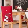 Coprisedie Fodera natalizia Rimovibile Lavabile Fodera per scrivania sul retro Modello pupazzi di neve Fodere protettive per sala da pranzo Forniture per la casa