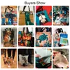 Återvinning Carto Sarah Kay Shop Bag Women Axel Linen Tote Bag Hållbar kawaii tjej livsmedelsbutikpåsar M0V0#