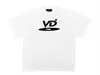 Vujade Loose High Street Fashion Cd Vd Pure Cotton Small Neckline Mens and Womens Vibe Short Sleeved T-shirt Half