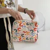 Sac de maquillage en polyester pour femmes portables Sac de toilette floral matelassé Cott Sac à main féminin Pochette cosmétique Étui de beauté Organisateur de rangement G0Th #