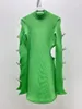 Robes décontractées 2024 Mode féminine Robe tricotée à manches longues à col montant diamant fileté 0123