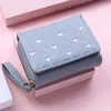 wallets For Women Fi PU Leather Embroidered Love Tri-fold Small Wallet Kawaii Cute Card Holder Multi-card Slot Coin Purses Z6wo#