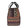 Storage Bags Custom Home Zigzag Multicolor Bag Men Women Warm Cooler Insulated Lunch Box For Adult Office