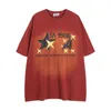 T-shirt à manches courtes pour Couple, ample et ample, avec petites lettres étoiles imprimées, Vintage, Vtg, style hip-hop américain