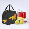 horse Running Insulated Lunch Bags for Women Leakproof Equestrian Riding Gift Warm Cooler Thermal Lunch Box Office Work School y2Qj#