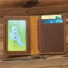 handcraft Leather Credit Card Holder Vintage Small Wallet for Credit Cards Case and Driver License Vintage Style Gift for Men x49Z#