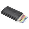 Porta carte di credito Portafoglio Uomo Donna Porta carte di credito in alluminio RFID Portafoglio in pelle vintage con clip Mey 73m3 #