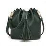 Abendtaschen Vintage Quaste Crossbody Eimer Tasche Luxus Frau Weibliche Schulter Handtaschen Kordelzug Messenger Sac Main