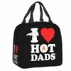 I Love Hot Dads Moms Geschenk-Lunch-Tasche für Damen, wiederverwendbar, wärmeisolierte Lunch-Tasche für Arbeit, Schule, Reisen, multifunktionale Lebensmittelbox Y4Uh #